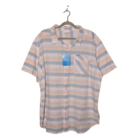 COLUMBIA‎ NEW $45 Surf Pines Short Sleeve Button Down Shirt Men's XXL - Picture 1 of 4